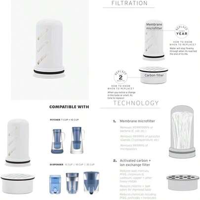 Home - Filtro de membrana de repuesto para protección bacterias, parásitos, microplásticos, y más de 30 contaminantes(Filtro de membrana única)