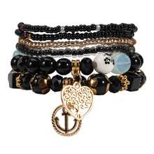 New Bohemian Style Women's Bracelet, Multi-Layer Tassel Beaded Bracelet, Elegant Accessories - Military Green - View 18