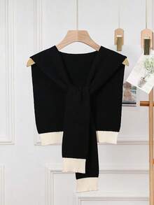 1 pieza Chal de mujer tejido con hilo de núcleo, cárdigan envolvente de unicolor, bufanda ligera de verano para atar al cuello