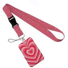 Heart Shape Print Keychain Ribbon Lanyards For Keys ID Card Collectors Phone Straps Rope Students Badge Holder New - Multicolor - View 10