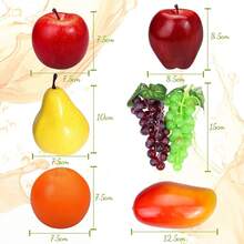 M.S MO SHI HOME FURNISHINGS 6/8 Peças de Ornamentos de Frutas Artificiais, Decoração Doméstica de Frutas Simuladas, Combo de Frutas Artificiais - Maçã, Laranja, Pêra, Uva, Adequado para Decoração Doméstica, Decoração de Quarto, Decoração de Cozinha, Decoração de Mesa, Peça Central, Decoração de Exposição, Decoração de Festa, Mockup de Foto de Frutas, Adereços de Foto, Presentes de Aniversário e Decoração de Quarto de Volta às Aulas.