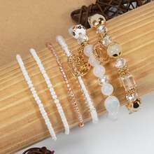 New Bohemian Style Women's Bracelet, Multi-Layer Tassel Beaded Bracelet, Elegant Accessories - Military Green - View 4