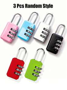 1pc Mini High-Grade Metal Combination Lock, 3-Digit Password, Suitable For Luggage, Suitcases, Gym Lockers, Drawers, Ideal Travel Accessory, Portable, Durable, Anti-Tamper, Compact Design, Convenient To Carry, Essential For Travel And Back To School Season - Multicolor - View 19