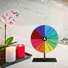 Plato giratorio de premios de mesa, borrable, reutilizable, para rueda de la fortuna, ruleta de la suerte, plato giratorio de lotería de mesa, plato giratorio borrable para fiestas - Multicolor - Ver 3