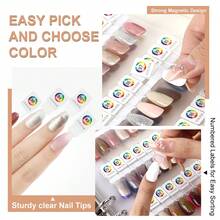80 Nail Colors Magnetic Display Book With Binder, Detachable Nail Color Chart Book Nails Color Sample Exhibition Album With Nail Tape And Nail Tips - Multicolor - View 4