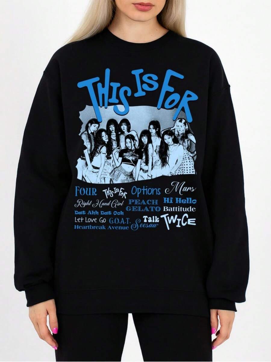 Twice This Is For Tracklist Sweatshirt, Twice This Is For World Tour I (2) - Black - View 1