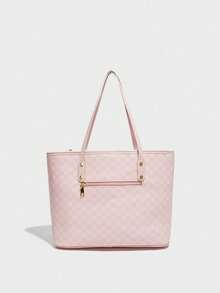 这款时尚新款单肩包采用防水PU材质，饰有字母图案和樱桃吊坠。它是一款容量充足的手提包和商务通勤包，适合购物、通勤、旅行和各种场合。它也是一份很棒的礼物。 - 粉色 - 查看 5