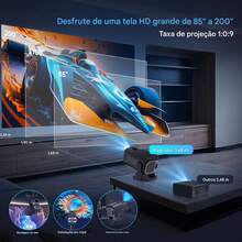 Portable Projector Launch Hy320 4K Home Cinema Up To 200 Inches Android Wi-Fi Full HD Movies Meetings TV Box Video Game Smart TV - 黑色 - 查看 6