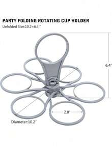 6-Slot Foldable Drink Holder, Collapsible Cup Organizer Rack, 6-Slot Rotatable Beverage Holder, Lightweight And Sturdy Plastic Drink Caddy, Suitable For Parties, BBQs, Camping, Picnics And Outdoor Activities, Can Hold Coffee, Wine, Cocktails And More, Ideal For Camping Drink Organization And Practical Party Accessory, Features Easy-Grip Handle, Great Gift For Valentine's Day, Thanksgiving - Multicolor - View 7