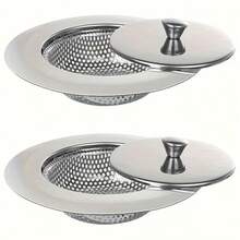 2pcs 304 Stainless Steel Kitchen Sink Filter - Durable Anti-Rust Design, Easy-To-Clean Drainage Filter, Suitable For Odor Removal And Drainage Protection Of Sinks, Floors And Vegetable Basins.Home And Living New In,Kitchen Essentials,Gadgets,Kitchen Accessories. - Silver - View 3