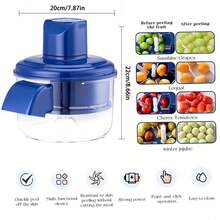 RAF Electric Grape Peeler, Tomato & Garlic Slicer - Rechargeable Automatic Fruit & Vegetable Cutter, Compact Design With High-Efficiency Motor, Ideal Home Chef Tool, Stylish Peeler, Professional Chef's Choice - Multicolor - View 13