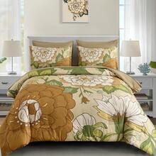 7 Pieces Comforter Set Brown Botanical Floral Queen/King Size Bedding Set, Soft Microfiber Boho Farmhouse Bedding Floral Comforter With Sheets Set For Wedding Items,Home Bed Room Decor,Easter Gifts,Mothers Day Gift,All Season - Nâu-1515 - Xem 7