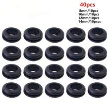 20/40/60个 O型橡胶密封圈 黑色 8MM 10MM 12MM 14MM 双面密封垫圈 电线电缆孔保护工具 橡胶垫圈 - 黑色 - 查看 4