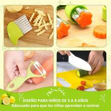 13 Piezas Montessori Herramientas Cocina para Niños, Cuchillos para Niños, Utensilios de Cocina para Niño, Juego de Cocina Infantil Cocinar y Cortar Pasteles, Regalo, Premio - 23 piezas - Ver 8