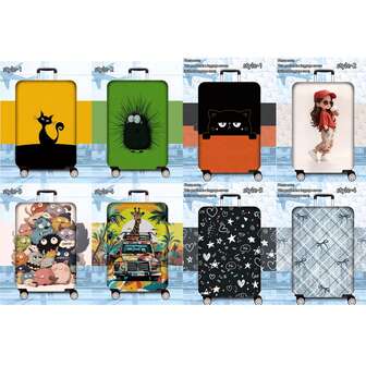 1 件 300 克/平方米 动物系列休闲度假系列印花加厚行李箱保护套，加厚行李箱配件，非常适合商务旅行、度假、旅行、行李托运、返校，为您的行李箱增添色彩。适用于 20-28 英寸行李箱。