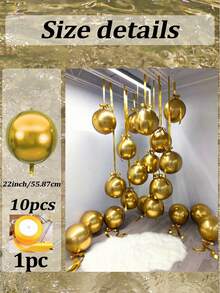 10pcs 22-Inch Navy Blue, Red 4D Effect Aluminum Foil Balloons (Includes Ribbons) 4D Round Foil Balloons, Floatable, Filled With Helium, Suitable For Birthday Party, Bachelor Party, Engagement, Wedding, Party, Halloween, Christmas Gifts, New Year, Anniversary, Photography Props, Gender Reveal, Room Decor, Party Decor. 1pc 4cm Wide X 22m Colorful Ribbon - Multicolor - View 20