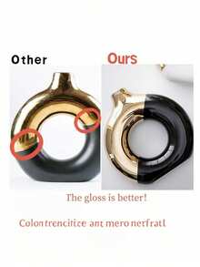 Conjunto de Vasos de Cerâmica: Vasos grandes e pequenos na cor platina, ideais para decoração minimalista moderna, vaso em formato de rosca, vaso de junco em estilo nórdico, vaso para armazenamento de flores artificiais, perfeito para centro de mesa na sala de estar, decoração de mesa de jantar, decoração de mesa de centro, decoração de escritório ou quarto, presente de Natal, presente de Dia dos Namorados, presente de Ano Novo Chinês, decoração de Natal, decoração de casamento, acessórios para casa. - Branco - Ver 4