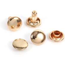 Remaches Dorados de Doble Tapa, Piezas, Tachuelas Metálicas para Cuero, 8 x 8 mm, Decoración de Ropa y Accesorios - 1 - Ver 10
