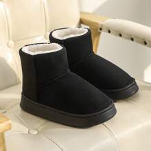 1 Pair Couple's Winter Snow Boots, Thermal Lined, Warm And Comfortable - Black - View 11