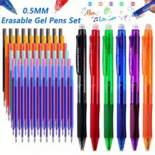 66支可擦笔，0.5mm中号笔尖，适用于儿童、学生、学校、办公室、文具、礼品 - 6种颜色包括蓝色、黑色、红色、绿色、浅蓝色、橙色、紫色、玫瑰红、棕色、浅绿色、黄色、粉色 - 适用于返校、万圣节、感恩节、圣诞节、生日等场合。 - 彩色 - 查看 8