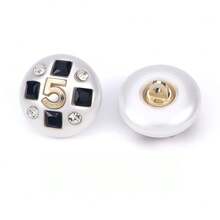 10 Pieces Of Boho Point No.5 Artificial High Gloss Diamond Button Exquisite Metal Button Dress Women's Suit Jacket Hand Sewn Button - Multicolor - View 6