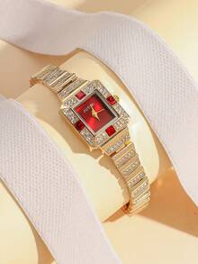 1 Đồng hồ thạch anh mặt số kim cương tối giản, dây thép, thích hợp làm quà tặng sinh nhật, Halloween, ngày độc thân - Nhiều màu - Xem 5