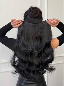 20" 1 paquete Extensiones de cabello sintético con ondas rizadas, con 3/4 de cabeza y 5 clips para mujeres - Multicolor - Ver 14