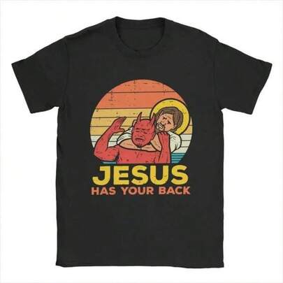 Camiseta casual de cuello redondo simple de Acción de Gracias para niño joven Jesús te respalda Jiu Jitsu Camisetas retro cristianas para mujeres y hombres Camiseta vintage de manga corta Tallas grandes Tops Y2k Camiseta moderna y suave adecuada para el Año Nuevo de los niños, reuniones de Navidad