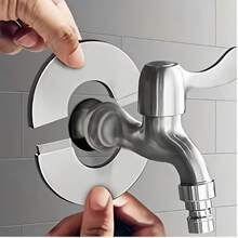 1 Stück Edelstahl Dekorplatte, geeignet für separate Dreieck-Ventilabdeckung, Duscharmatur, Heizungsrohr-Abluftrohr, Wasserleitungsloch in der Wand, runde separate Dekorplatte, einfache Installation ohne Bohren. Ästhetische Aufwertung des Ventils, verdecktes Zubehör für Duschvorrichtung, nicht entfernbare verdeckte Abdeckung, präzise geschnittene Kanten. - Verschiedenfarbig - Übersicht 6