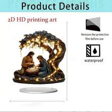 1/2件装桌面摆件，家居雕像，2D亚克力生命之树桌面装饰品，房间装饰，家居装饰，卧室装饰，夏季墙挂吊坠，适合母亲节、父亲节、毕业礼物，厚度0.2厘米，户外装饰