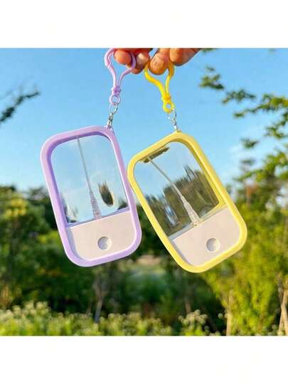 2pcs Portable High Pressure Spray Bottle, Simple And Cute Multi-Color Card Dispensing Bottle, Dopamine Silicone Protective Case, Fine Mist Alcohol Hand Sanitizer Travel Pocket Storage, Divided Mini Perfume Bottle, 50ml Home Bathroom Decoration For School Travel Portable