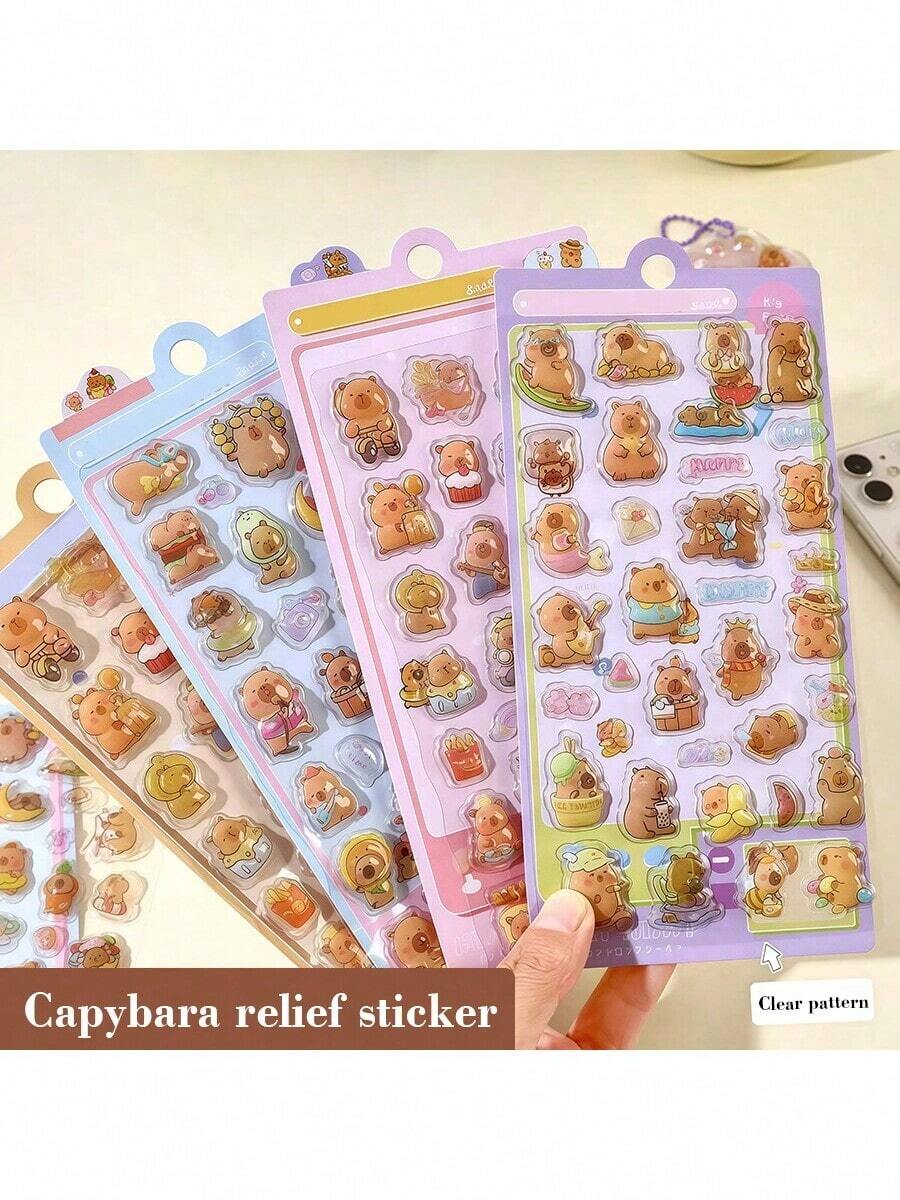 ملصقات كرتونية ثلاثية الأبعاد، ملصقات حيوانات كرتونية لاصقة ذاتيًا، تستخدم لتزيين الكتب والقرطاسية، ويمكن استخدامها أيضًا لمشاريع DIY، ولوازم المكتب، ولوازم المدرسة، وتحضير المدرسة وملصقات يدوية أخرى