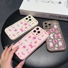 La carcasa del teléfono anti - caída simple y de moda está hecha de material tpu con un patrón de lazo para iPhone 17, 16, 15, 14, 13, 12, 11 Pro / air / xR / XS y samsungs25 / S24 / S23 / S22 / Fe / plus, que ofrece protección de amortiguación. Regalos para amigos y San valentín. - Blanco - Ver 2