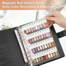 80 Nail Colors Magnetic Display Book With Binder, Detachable Nail Color Chart Book Nails Color Sample Exhibition Album With Nail Tape And Nail Tips - Multicolor - View 8