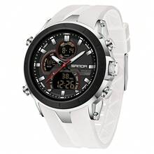 SANDA Hot 6279 防水数字手表，双显，男士硅胶表带，多功能腕表 - 均碼 - 查看 10