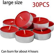 10-100支装大号加厚蜡烛,4小时无烟石蜡蜡烛,浪漫大蜡烛,蜡封加热器,无烟无味,适合生日派对、户外婚礼、室内晚宴氛围 - 多色(4小時) - 查看 15