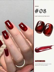 Miss Leia 1-8 15ml Autumn/Winter Nail Ankola Red Glass Bead Cat Eye's Gel Nail Polish, Brightens Skin Tone, Versatile, New Year Red Cherry Cat Eye Nail Polish, Color Gel Clear Coat, Beginner Nail Art, UV LED Curing, Soakable Semi-Permanent, Suitable For Beauty Salon Nail Salon Sets, DIY, Home, Holiday Gifts For Women, Nail Art, Suitable For All Seasons - Multicolor - View 17