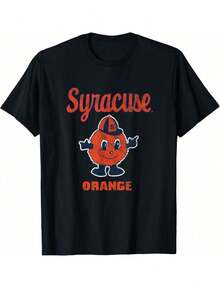 Syracuse Orange Vintage Mascot Graphic Tee - 100% Cotton Short Sleeve Shirt For College Sports Fans, School Spirit Wear - màu đen - Xem 1