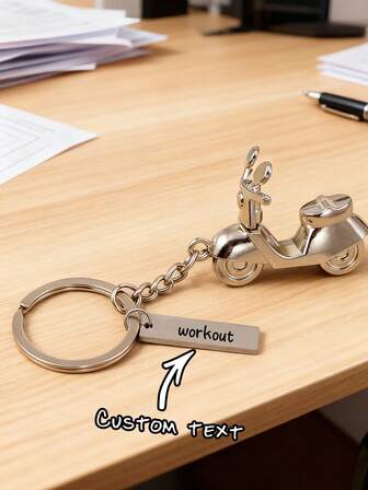 Customized Keychain, Creative Motorcycle Shaped Engraved Keychain, Customizable With Name, Slogan, Date, Suitable For Birthday, Family Gathering, Valentine's Day, Parent-Child, Couple, Anniversary Celebration, Gift For Mom, Dad, Boyfriend, Girlfriend
