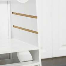 Toddler Step Stool With Safety Rail | Adjustable Kids Learning Tower For Kitchen Counter In White - Default - View 7