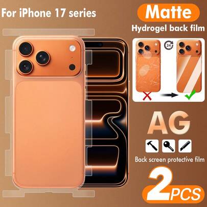 BOLLYMORE 2-Pack Matte Full Edge Hydrogel Screen Protector For IPhone 16/17 Pro Max, 16 Pro And 17 Air