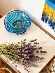 Starfish & Seashell Jewelry Tray - Colorful Ombre Glass Trinket Dish, Elegant Seashell Jewelry Holder, Starfish & Seashell Shaped Ring/Earring/Necklace Storage Box, Portable Bathroom, Nightstand, Vanity Organizer - Ocean Theme Decorative Plate For Necklaces And Earrings, Coastal Bedroom Decor, Women's Holiday Gift (Mother's Day, Valentine's Day), Beach Nautical Theme Jewelry, Smooth Surface