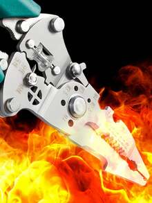 1pc 32-In-1 Multi-Functional Foldable Heavy-Duty Stainless Steel Wire Stripper And Crimping Tool - Electrician's Wire Stripping And Crimping Pliers, Foldable Design, Ergonomic Handle, Pipe Clamp, Cutting And Twisting, Pipe, Crimping, Wire Stripper, Home Improvement, Essential Household Tool, Electrician's Wire Stripper. - Multicolor - View 11