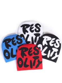 1pc Men's Letter C Constellation Print Jacquard Knitted Cap, Fashion Multi-Color Unisex Acrylic Beanie Hat, Fashion Streetwear Warm Winter Accessory Fall Outfit