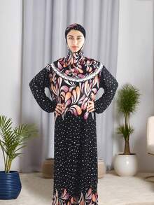 1pc Women's Loose Comfortable Printed Veil/Headscarf, Prayer Clothing, Suitable For Daily And Festival Wear - A - View 23