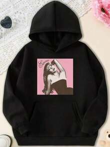 Hoodies For WomenMusic Theme Espressa Print Bandeau Top Sabrina Design Sleeveless Y2K Suitable For Summer Machine Wash For Casual Carpenter Ings Daily Use,Artistic Pop Theme Sabrina Espresso Pink Unique Art Print Hooded Long Sleeve Hoodie With Distinctive Style Long Sleeve Y2K Business Casual Plus Size Top Sweatshirt Casual Wear Tops Suitable For Cool Seasons Machine Washable For Business Casual Moments And Music Fan ActivitiesLoose And Comfortablehoodies For Women - 黑色 8 - 查看 6