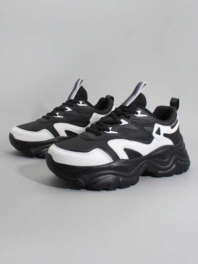 2025 New Fashion Versatile Black Elevator Shoes, Women's Non-Slip Sneakers, Casual Shoes For Outdoor Wear