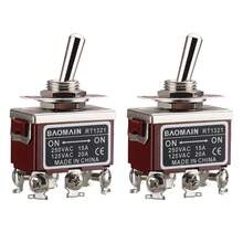 Baomain - Interruptor de palanca DPDT ON/ON 2 posiciones 250VAC 15A 125VAC 20A 1/2" agujero de montaje 6 pines terminal de tornillo RT1321 (2 piezas) - 2 - Ver 2