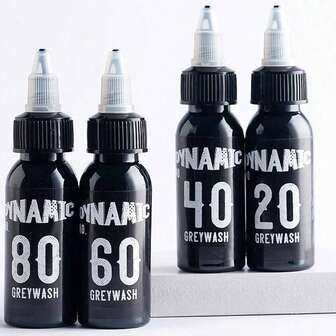 4瓶纹身墨水 - 永久性身体纹身，经典黑色纹身墨水