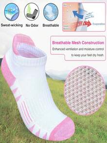 5 confezioni di calzini alla caviglia sportivi da donna, calzini da compressione per running, morbidi e confortevoli - Multicolore - Visualizzare 4